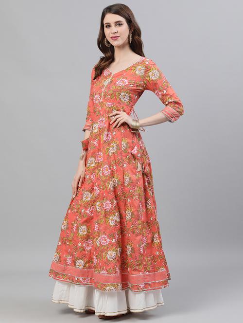 floral kurta dupatta set - 18007350 - Very Small Image - 1