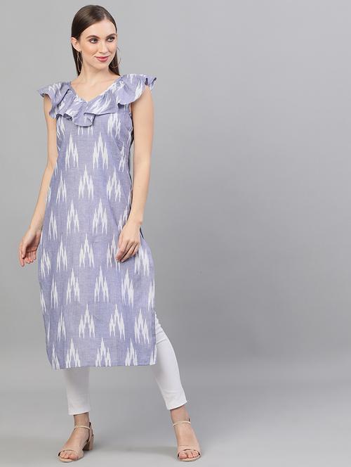 ikat straight kurta - 18007393 - Very Small Image - 1