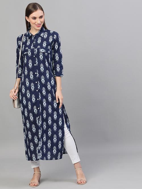 women's straight kurta - 18007394 - Very Small Image - 1