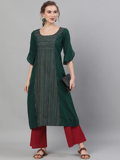 striped a-line kurta - 18007407 - Very Small Image - 1