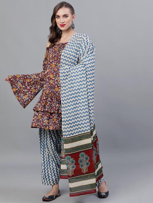 kalamkari suit set - 18007439 - Very Small Image - 1