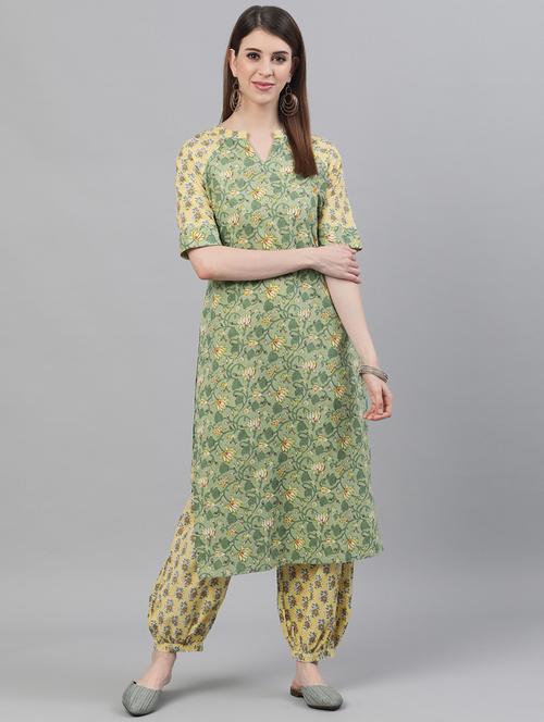 floral kurta palazzo set - 18007475 - Very Small Image - 1