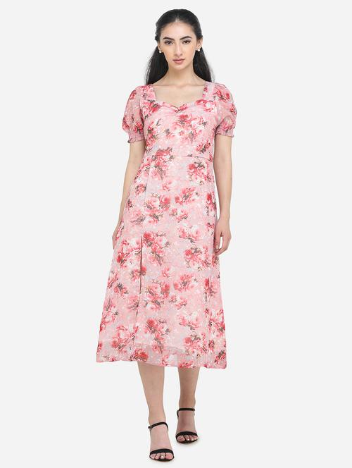 sweetheart neck floral fit & flare dress - 18007615 - Very Small Image - 1