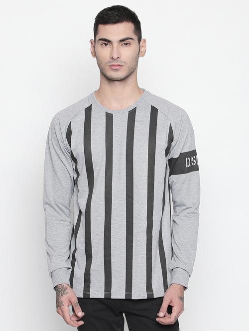 grey striped raglan t-shirt - 18007667 - Very Small Image - 1
