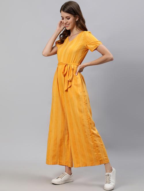 tie front striped jumpsuit - 18007675 - Very Small Image - 1