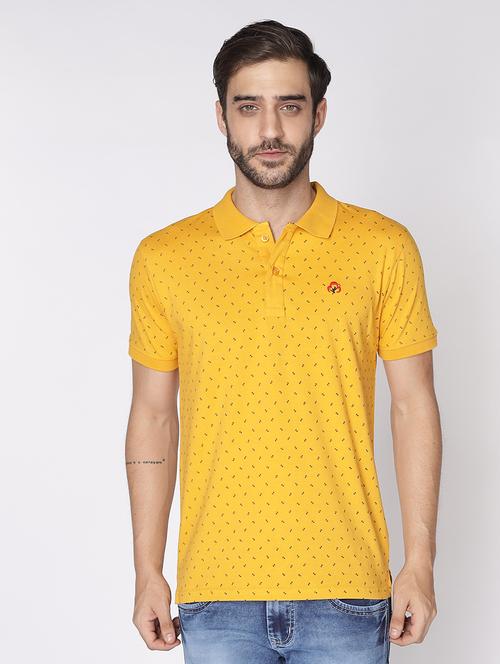 yellow printed polo t-shirt - 18008181 - Very Small Image - 1