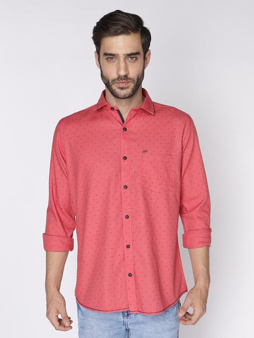 coral printed casual shirt - 18008225 - Very Small Image - 1