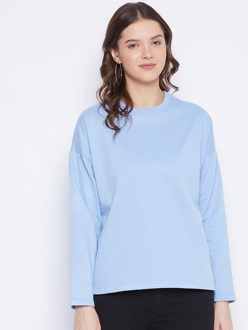 round neck drop shoulder sweatshirt - 18008559 - Very Small Image - 1