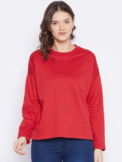 round neck drop shoulder sweatshirt - 18008561 - Very Small Image - 1