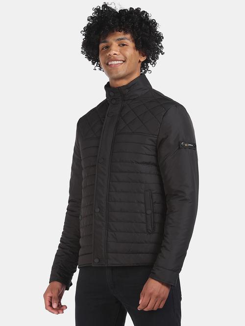 black solid quilted jacket - 18008776 - Very Small Image - 1