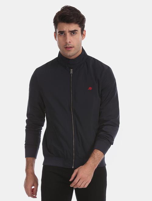 blue solid casual jacket - 18009101 - Very Small Image - 1