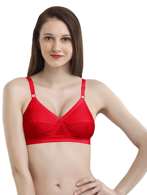 red solid regular bra - 18009688 - Very Small Image - 1