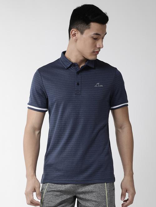navy blue striped polo t-shirt - 18009832 - Very Small Image - 1