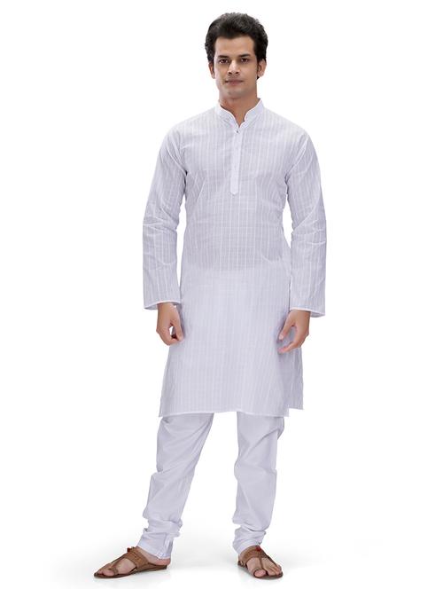 checkered kurta pyjama ethnic wear set - 18009923 - Very Small Image - 1