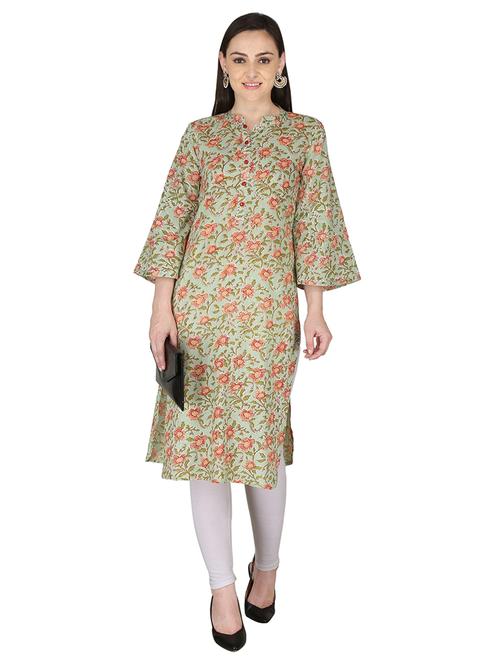 floral straight kurta - 18010267 - Very Small Image - 1