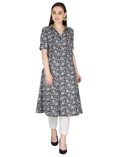 floral a-line kurta - 18010269 - Very Small Image - 1
