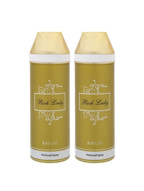 lamuse rich lady perfume deodorant body spray, 200ml pack of 2 - 18010426 - Very Small Image - 1