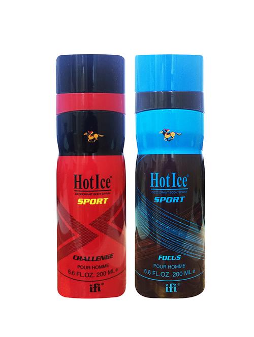 hot ice challenge and focus long lasting deodorant perfume, 200ml pack of 2 - 18010432 - Very Small Image - 1