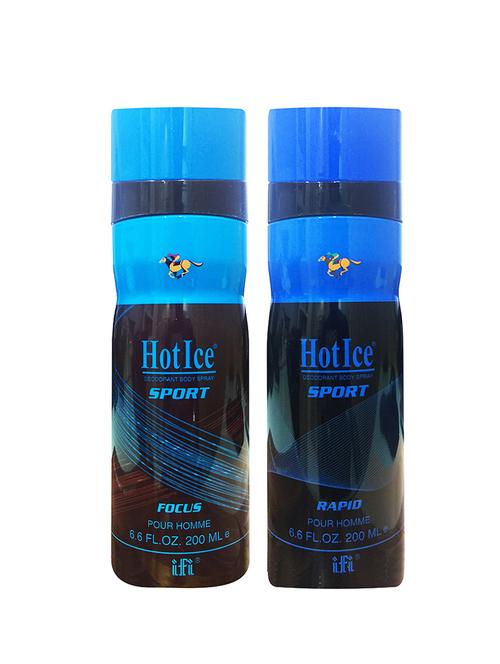 hot ice focus and rapid long lasting deodorant perfume, 200ml pack of 2 - 18010449 - Very Small Image - 1