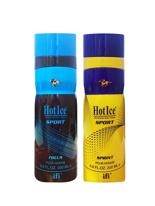 hot ice focus and sprint long lasting deodorant perfume, 200ml pack of 2 - 18010451 - Very Small Image - 1