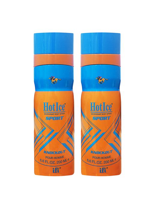 hot ice knock out pour homme deodorant perfume, 200ml pack of 2 - 18010452 - Very Small Image - 1