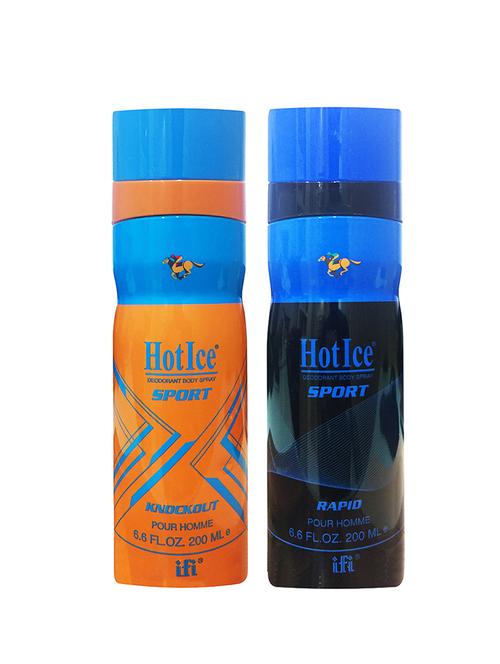 hot ice knock out and rapid long lasting deodorant perfume, 200ml pack of 2 - 18010454 - Very Small Image - 1