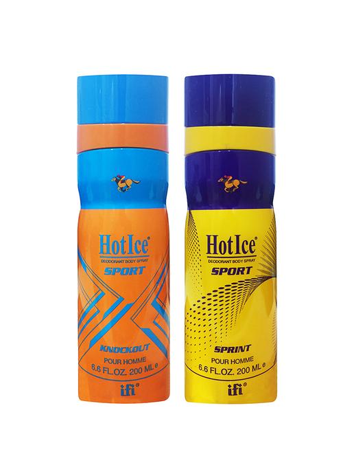 hot ice knock out and sprint long lasting deodorant perfume, 200ml pack of 2 - 18010456 - Very Small Image - 1