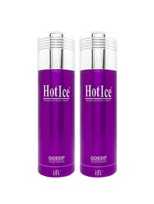 hot ice gossip pour homme deodorant perfume, 200ml pack of 2 - 18010461 - Very Small Image - 1