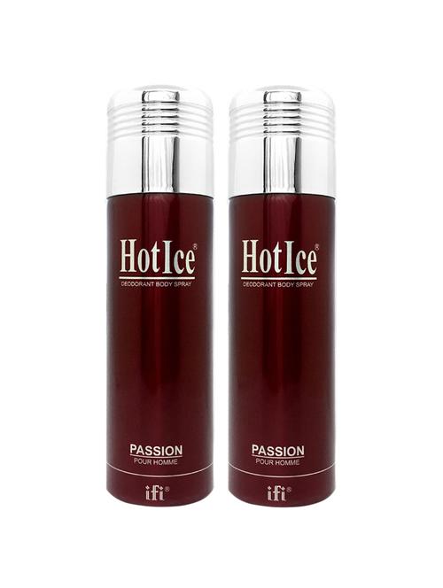 hot ice passion pour homme deodorant perfume, 200ml pack of 2 - 18010462 - Very Small Image - 1