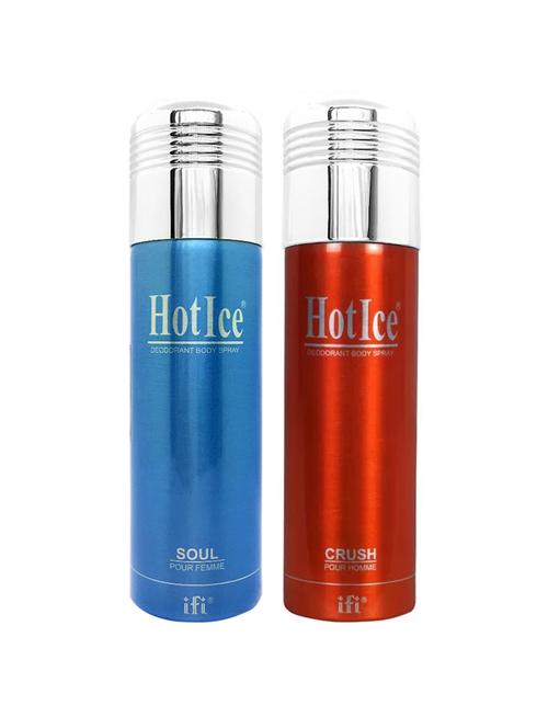 hot ice soul pour femme & crush pour homme deodorant perfume, 200ml pack of 2 - 18010477 - Very Small Image - 1
