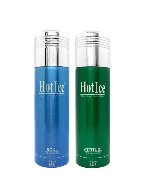 hot ice soul pour femme & attitude pour homme deodorant perfume, 200ml pack of 2 - 18010482 - Very Small Image - 1