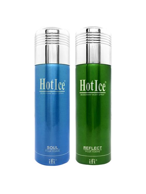 hot ice soul pour femme & reflect pour homme deodorant perfume, 200ml pack of 2 - 18010483 - Very Small Image - 1