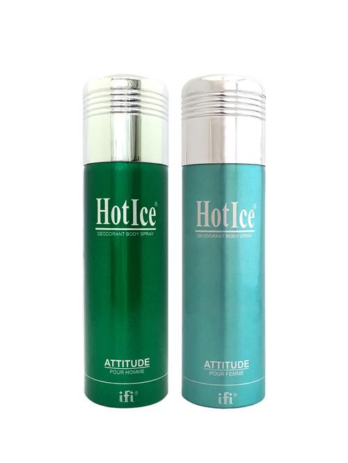 hot ice attitude pour femme & attitude pour homme deodorant perfume, 200ml pack of 2 - 18010485 - Very Small Image - 1