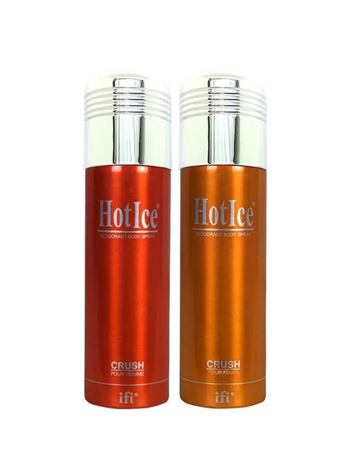 hot ice crush pour femme & crush pour homme deodorant perfume, 200ml pack of 2 - 18010486 - Very Small Image - 1