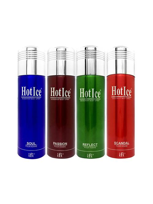 hot ice soul, passion, reflect & sandal pour homme deodorant, 200ml each, pack of 4 - 18010491 - Very Small Image - 1