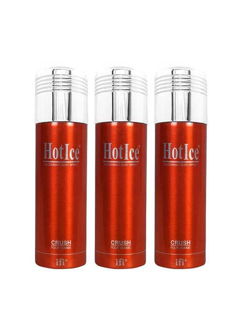 hot ice crush pour homme deodorant perfume body spray, 200ml pack of 3 - 18010502 - Very Small Image - 1