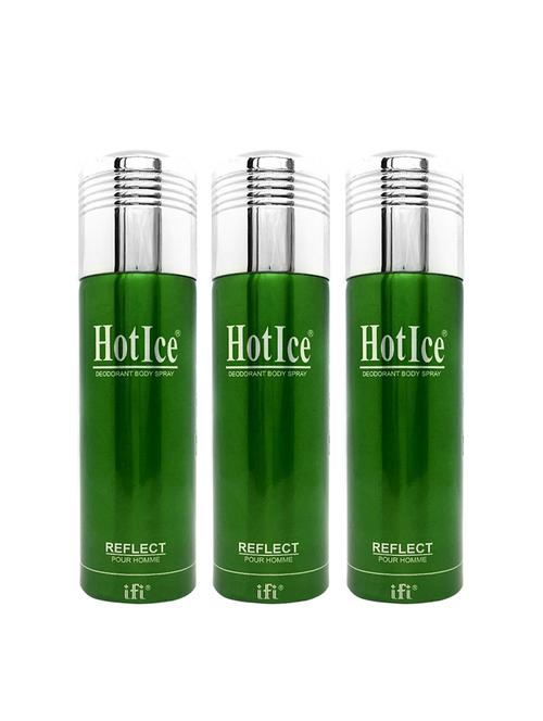 hot ice reflect pour homme deodorant perfume body spray, 200ml pack of 3 - 18010505 - Very Small Image - 1