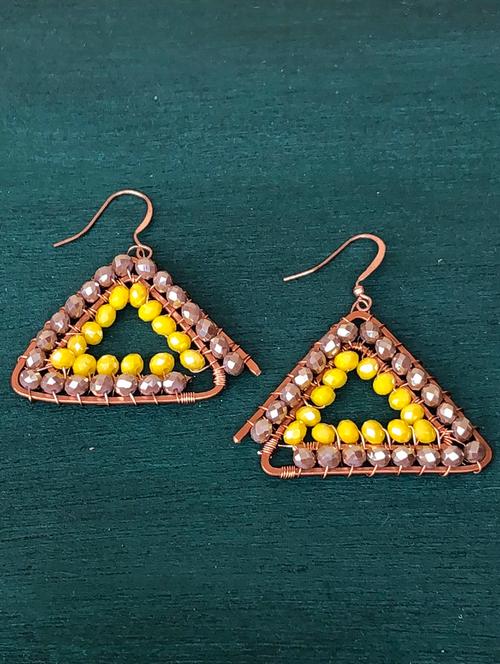 yellow crystal hoop earring - 18010950 - Very Small Image - 1