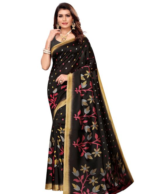 floral printed saree with blouse - 18011009 - Very Small Image - 1