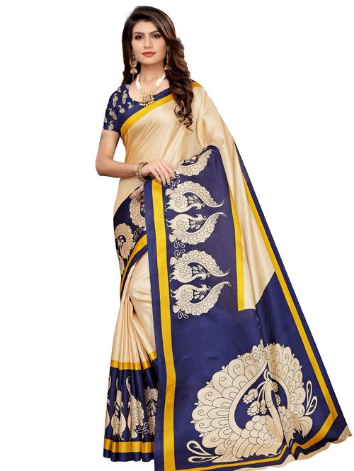 conversational printed saree with blouse - 18011024 - Very Small Image - 1