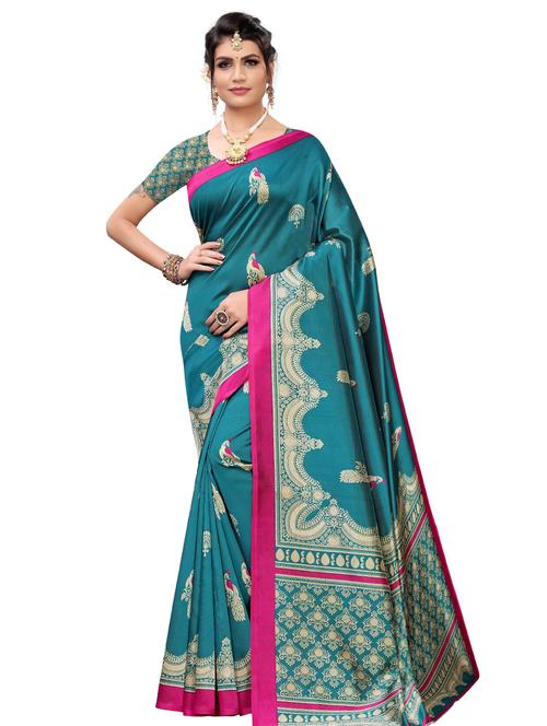 conversational printed saree with blouse - 18011040 - Very Small Image - 1