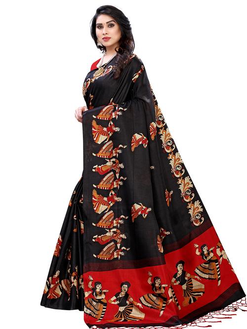 madhubani printed saree with blouse - 18011197 - Very Small Image - 1