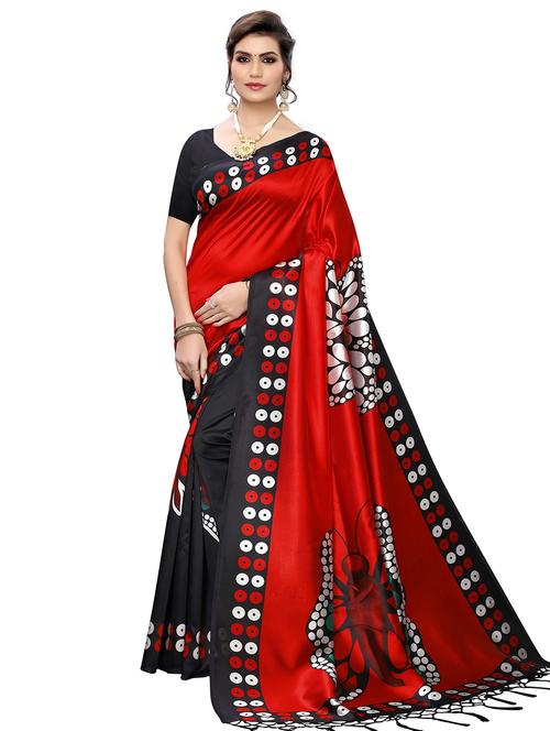 conversational printed saree with blouse - 18011249 - Very Small Image - 1