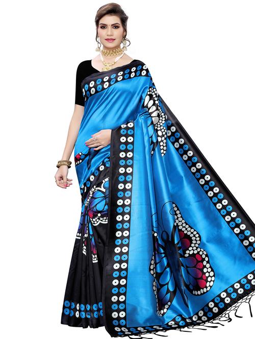 conversational printed saree with blouse - 18011253 - Very Small Image - 1