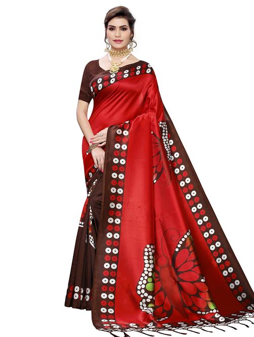 conversational printed saree with blouse - 18011257 - Very Small Image - 1