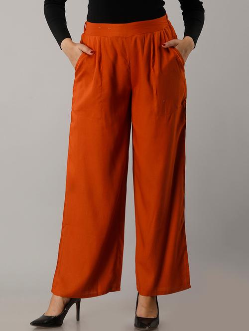 mid rise solid palazzo - 18011721 - Very Small Image - 1