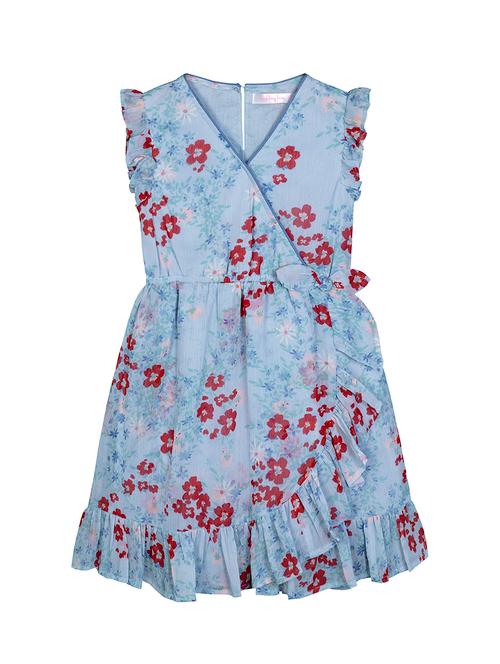 blue georgette frock - 18011783 - Very Small Image - 1