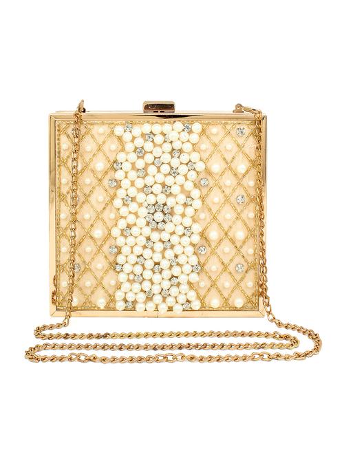 gold satin box clutch - 18012306 - Very Small Image - 1