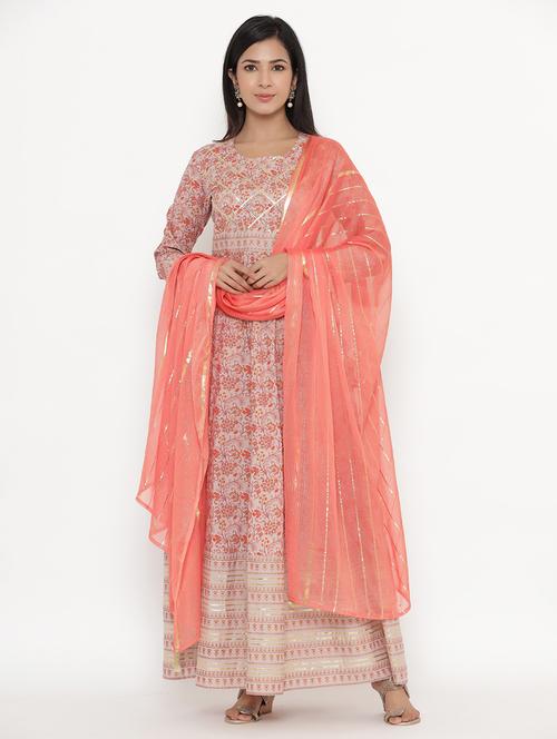 printed suit set with dupatta - 18012379 - Very Small Image - 1