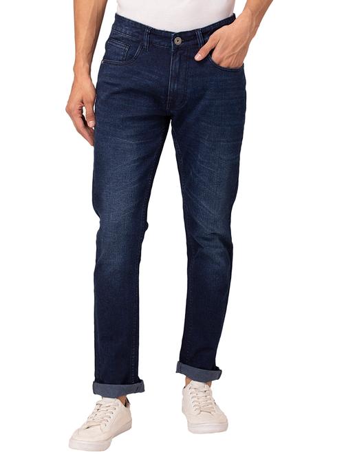 navy blue light washed denim jeans - 18012502 - Very Small Image - 1